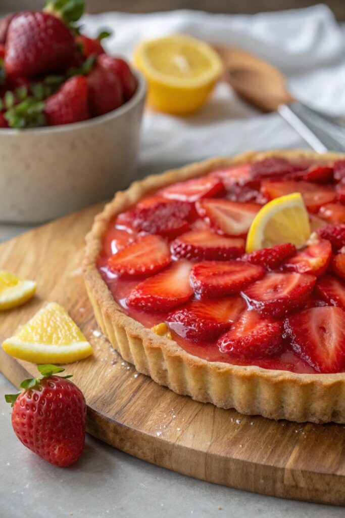 Creamy filling for a strawberry tart